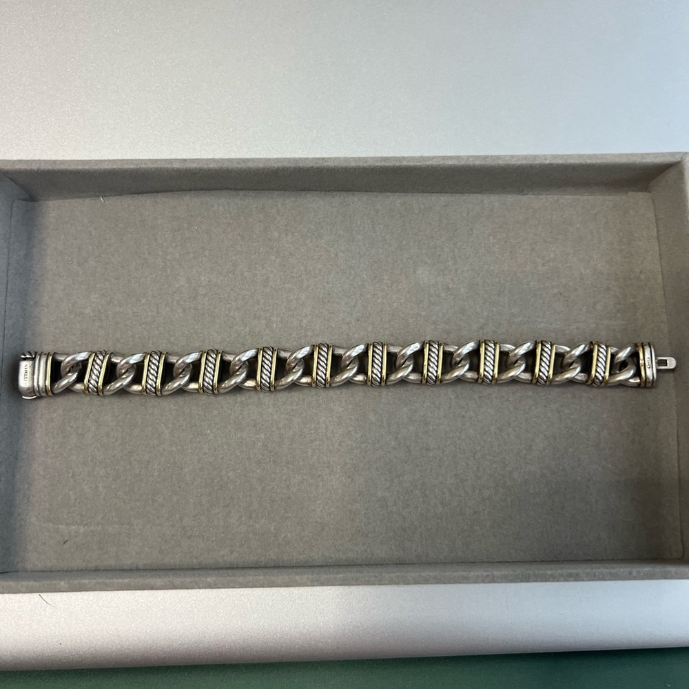 David Yurman Silver and Gold Women's Madison Bracelet